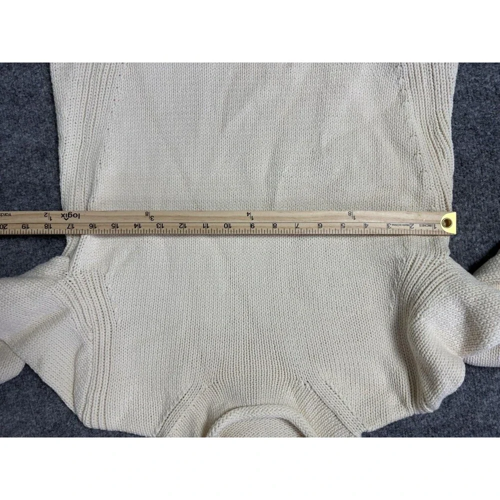 J.CREW Sweater Mens S Beige Knit Mock Neck Cotton Nylon Pullover Long Sleeve